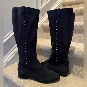 Marc Fisher Knee High Boot 9.5 Navy Suede